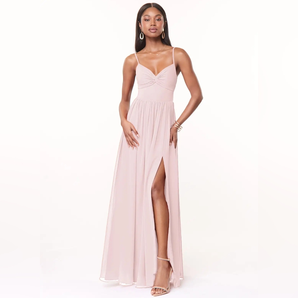 Azazie Zeya Blushing Pink Bridesmaid Dress
